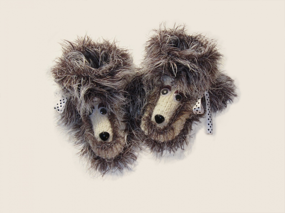 Пинетки «Собачки» вязаные (1 пара) - 566 Пинетки «Собачки» вязаные (1 пара) - 566