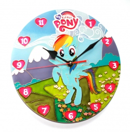 Wall clock “My little pony” (blue) (d=25) (1)